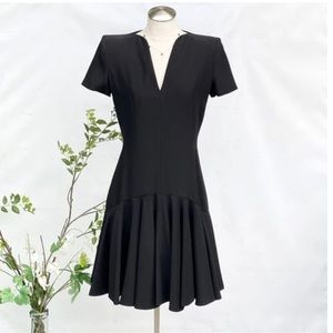 Alexander McQueen Crepe Flounce Hem Mini Dress